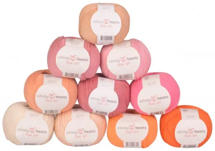 Infinity Hearts Rose 8/4 Garnpakke 21 Oransje og Rosa Nyanser - 10 stk - Oransje og Rosa Nyanser
