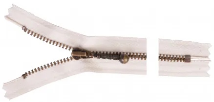 YKK Glidelås Antikk Messing 12cm 4mm Naturlig