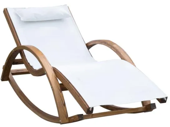 Homeville Lux solseng i lerketre med gyngende funksjon 150x60x50cm